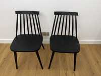 2 krzesła ogrodowe bardzo stabilne czarne plastikowe