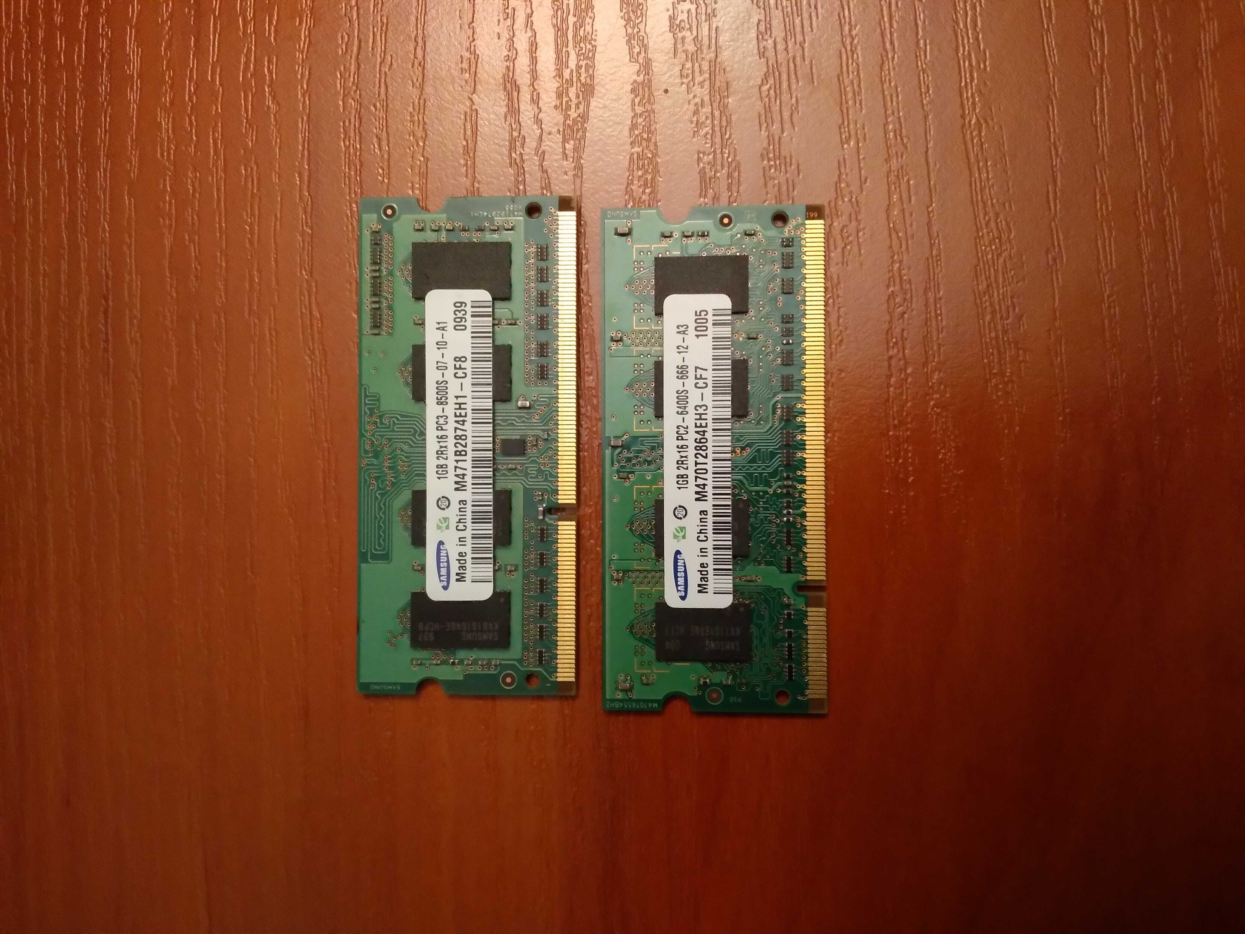 Pamięć DDR3 Samsung 2 x 1gb 2R x 16 PC2,PC3 - 6400S,8500S