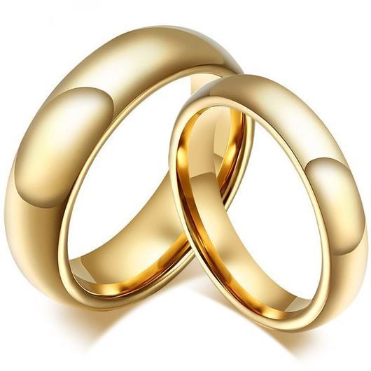 Klasyczne Obrączki Ślubne złote z Wolframu