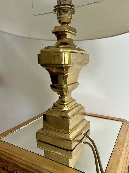 Piękna Duża Mosiężna Włoska Lampa 1950rok Ciężki Lity Mosiądz Unikat