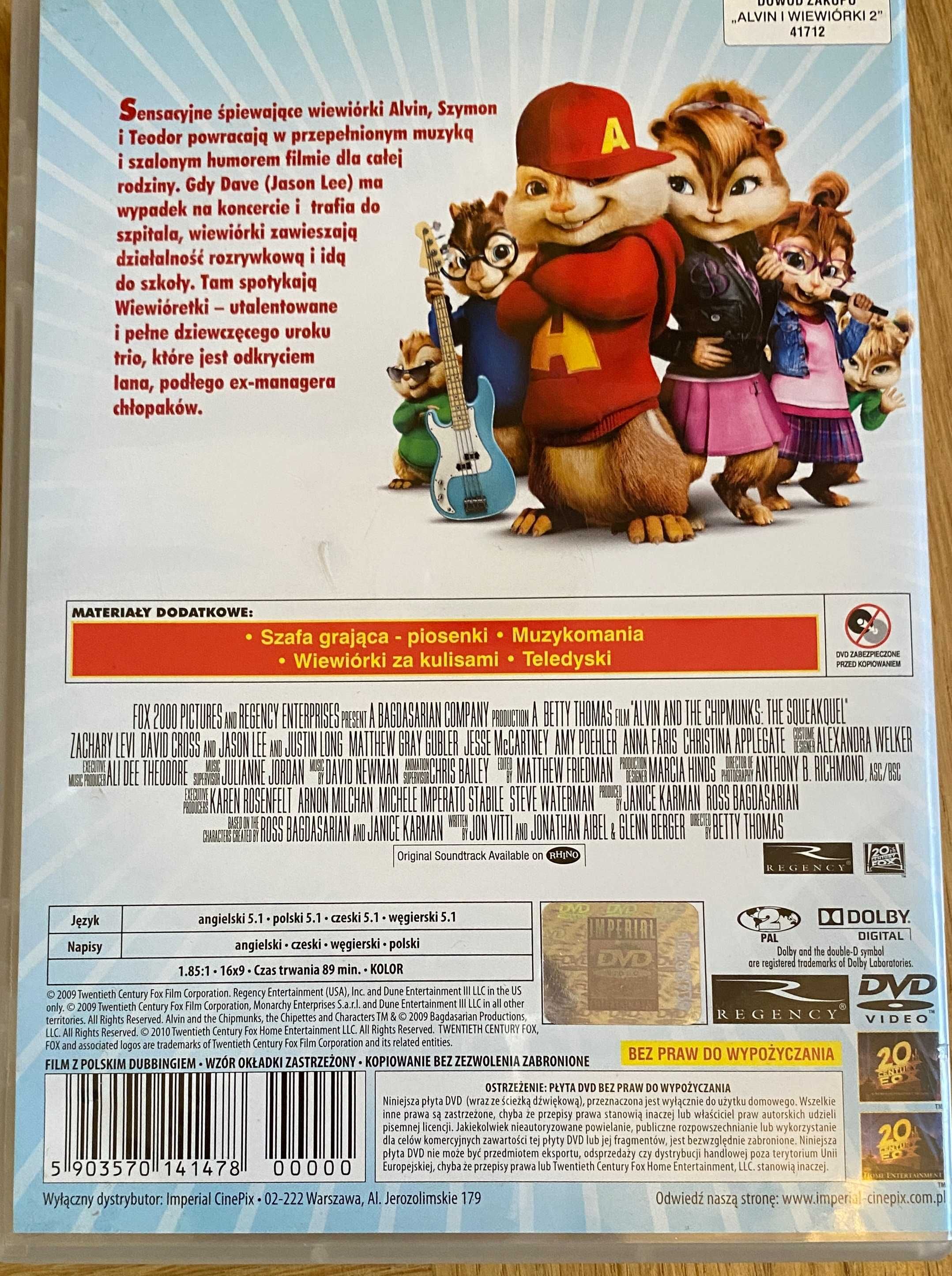 Płyta DVD Alvin i Wiewiórki 2