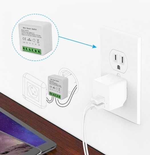 Smart-mini выключатель Aubess, 16A, WiFi