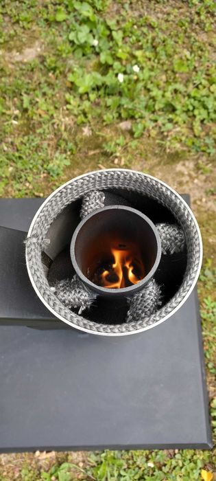 Lampa rakietowa ogrodowa na pellet, palenisko ogrodowe. MEGA EFEKT