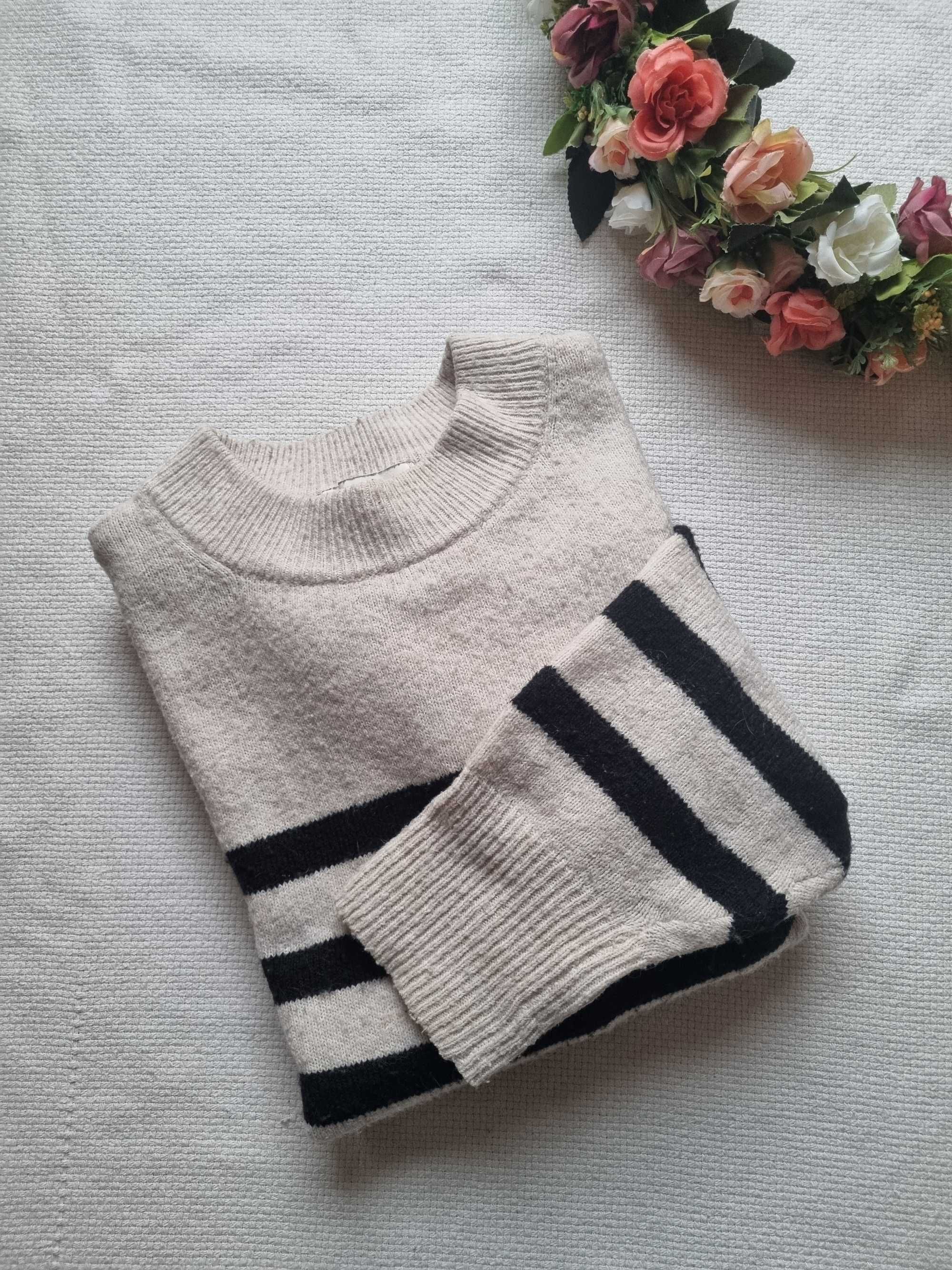 Sweter w paski H&M rozm S