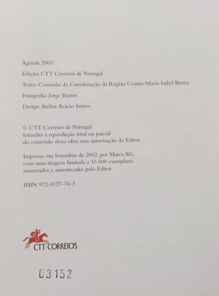 Agenda CTT - 2003 (não contém peças filatélicas)