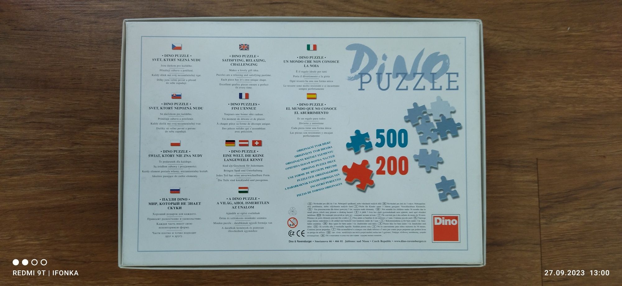 Puzzle 2 opakowania po 500 szt.Clementoni Dino