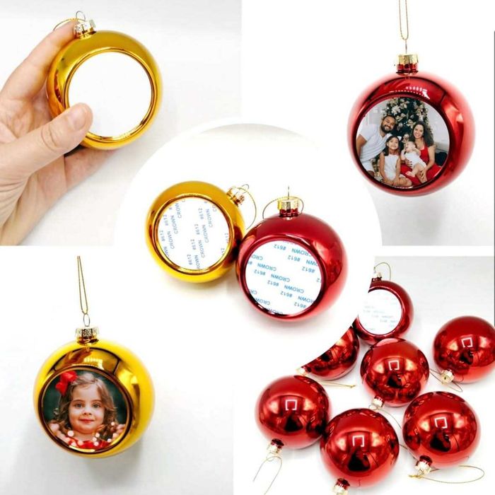 Bolas de Natal MDF / vermelha / dourada