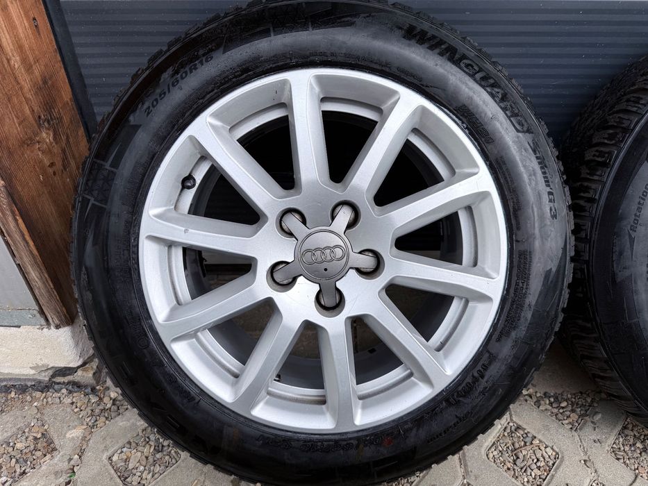 Koła zimowe 5x112 R16 Audi 7,5J ET45 66,6 stan DB 205/60 Nexen 2023 r.