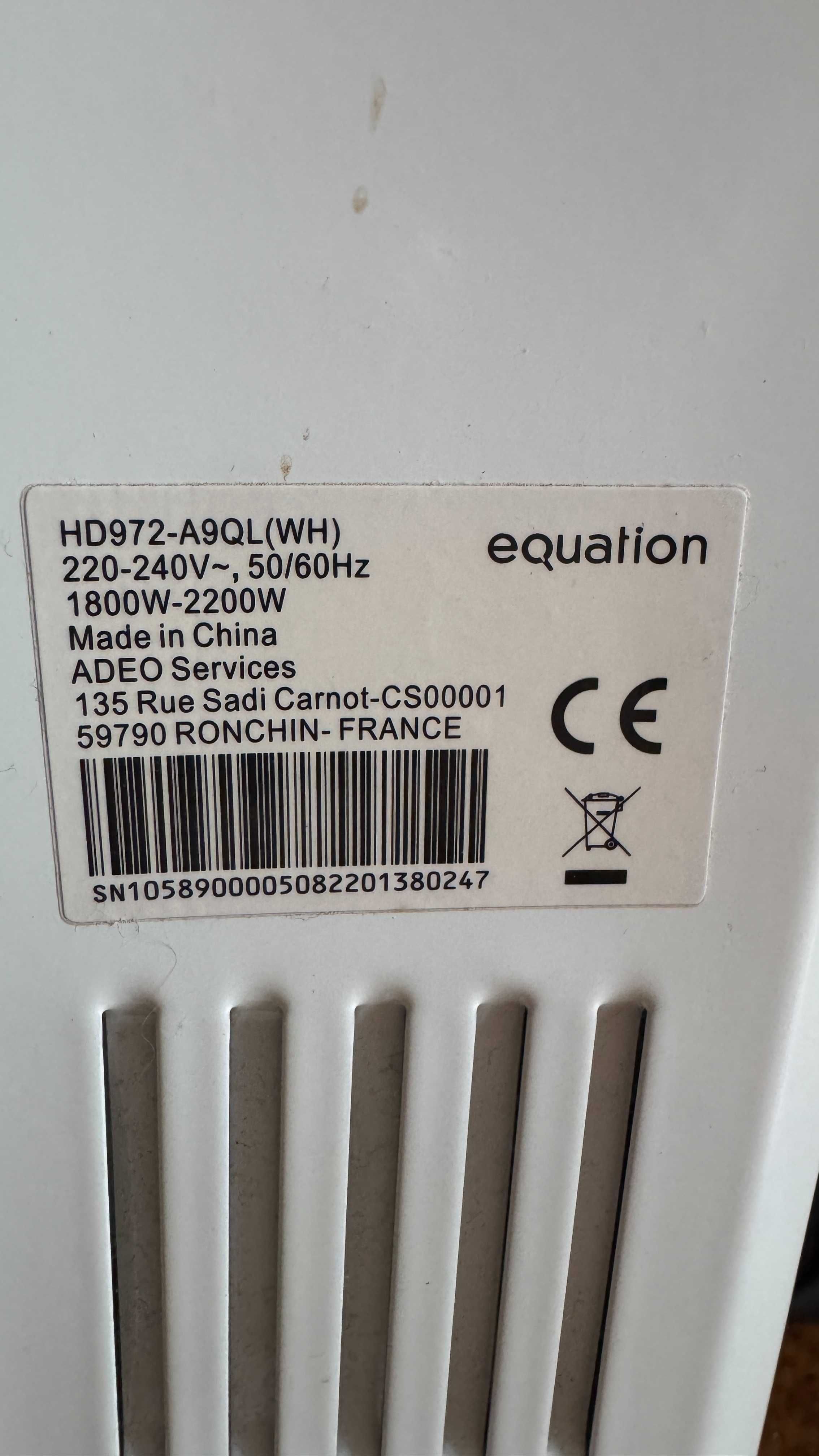 Aquecedor a óleo Equation Essential 2500 W Oil heater radiator