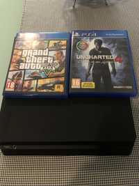 Ps4 Slim 500gb + 1 Comando + 2 jogos