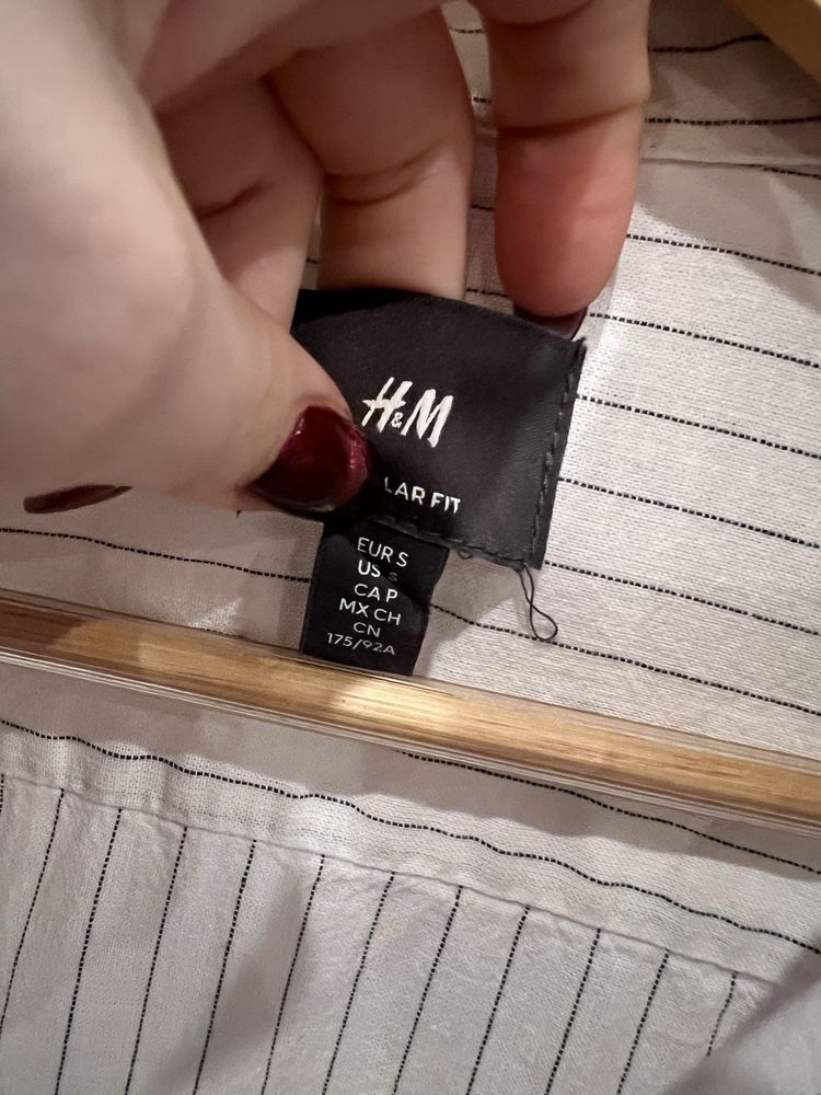 Nowa casualowa koszula męska w paski r. S H&M regular fit