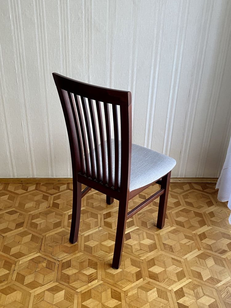 Krzesła Agata Meble szare drewniane ciemny brąz