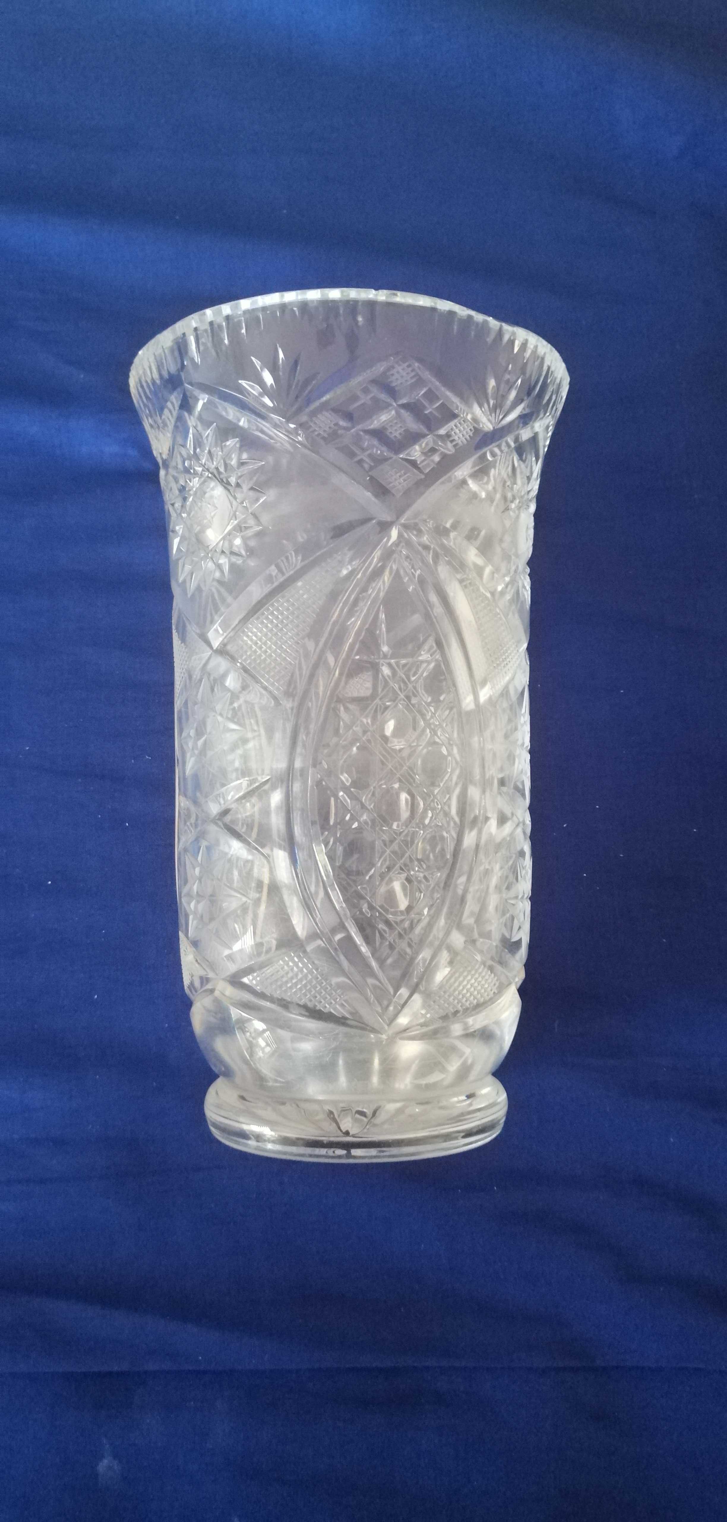 kryształowy wazon z czasów prl szklany stary retro vintage z kryształu