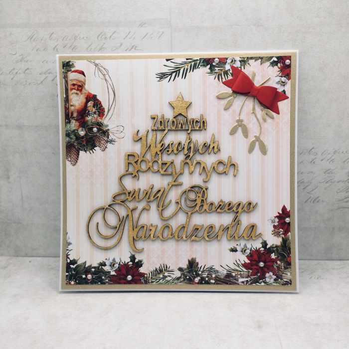 Kartka z kopertą świąteczna ręcznie robiona