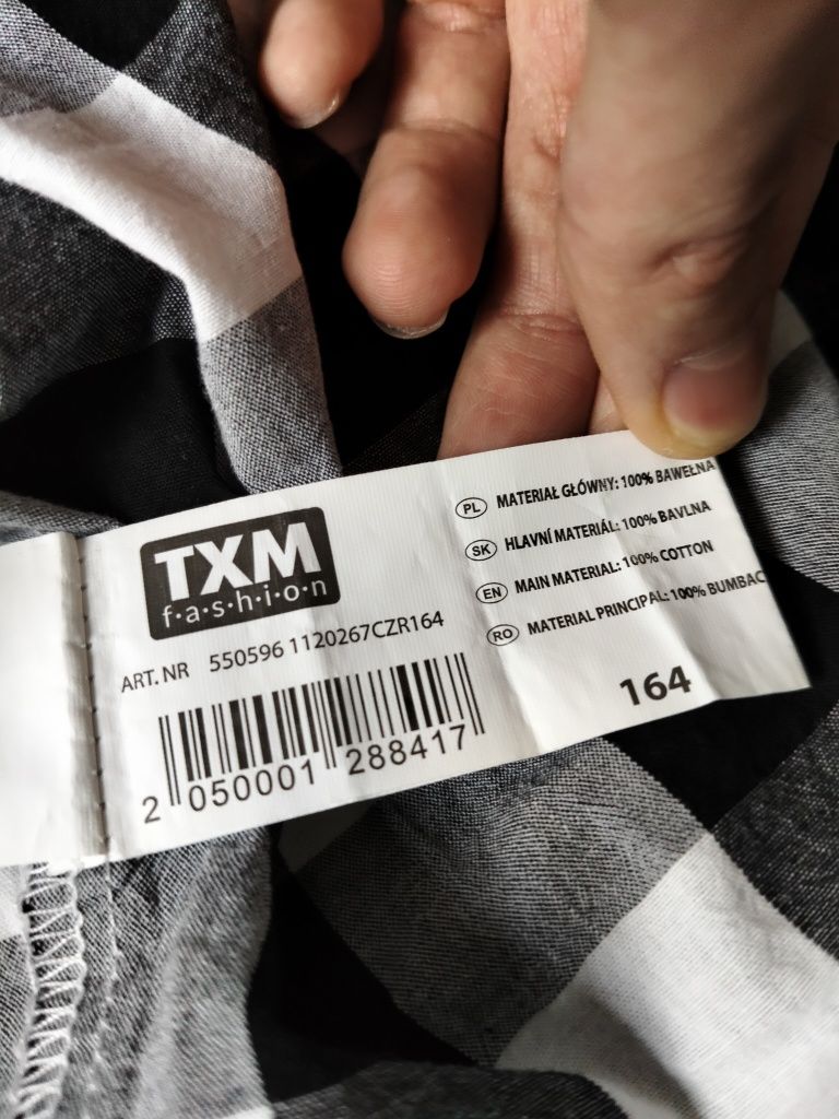 Stylowa koszula TXM w kratkę dla chłopaka rozmiar 164