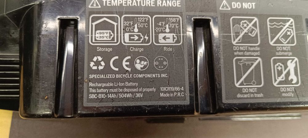 Батарея  li ion Specialized  36 V -14Ah-504Wh