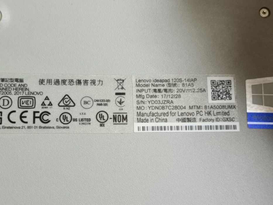 робочий  lenovo ideapad 120s-14IAP  81A5