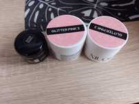 Nowe dwa Niuqi żele Glitter Pink 3 + Geometric żel