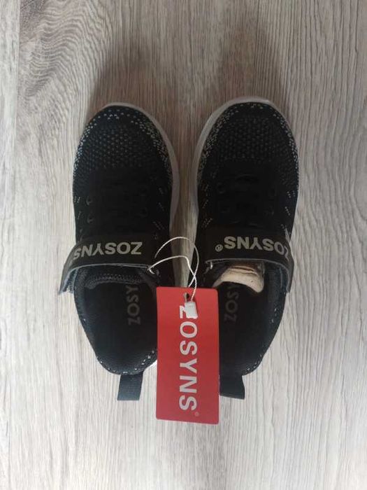 Buty Sportowe Sneakersy Dziecięce Siatka Rzepy 31 Czarne