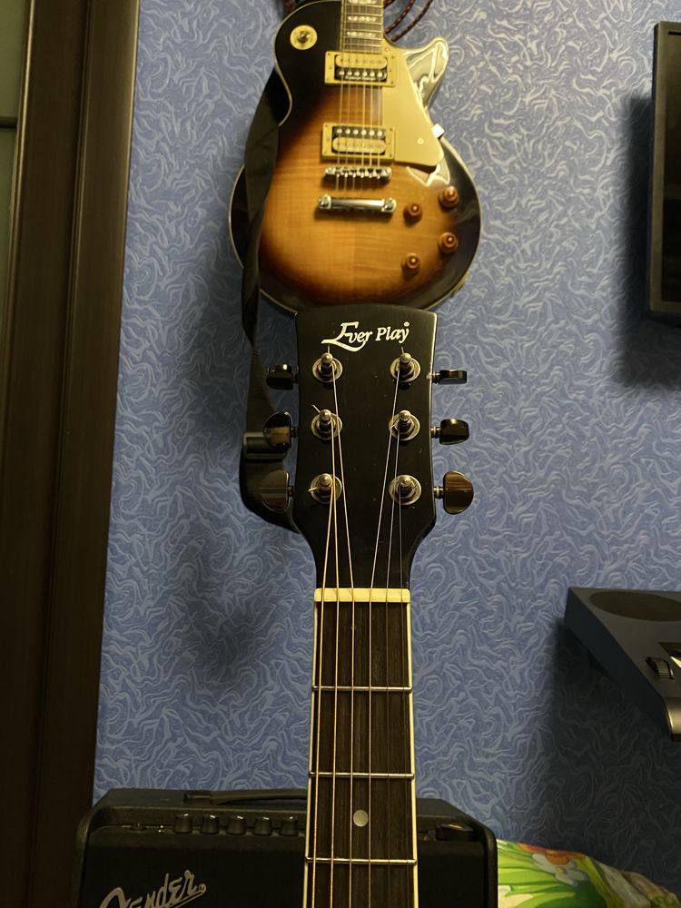Акустическая гитара Ever play AP-400 BK Daddario EJ26 phosphor bronze