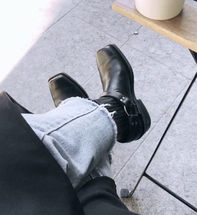 Кожаные ботинки, р.39-40
