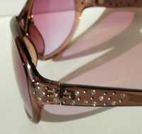 okulary damskie przeciwsłoneczne zdobione termodżetami