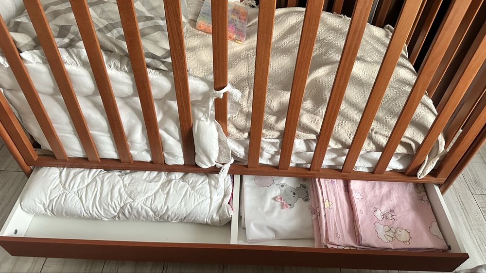 Дитяче дерев'яне ліжко  Аzzurra italia + ортопедечний матрас