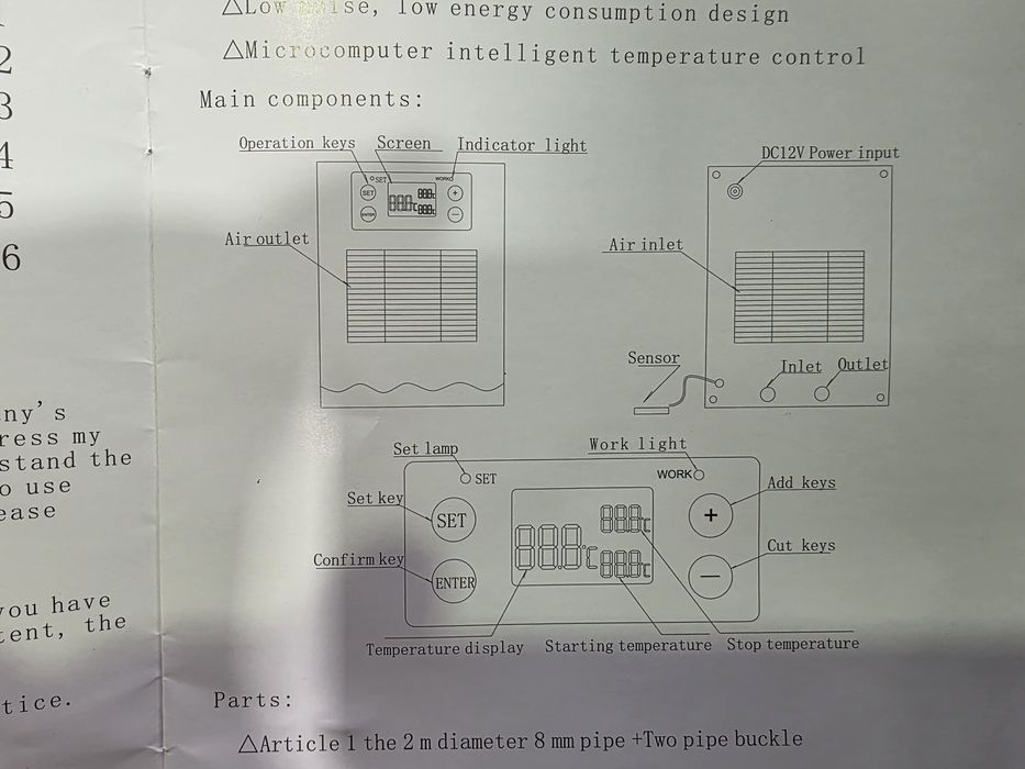 Aquecedor e Arrefecedor de água para aquário 20L