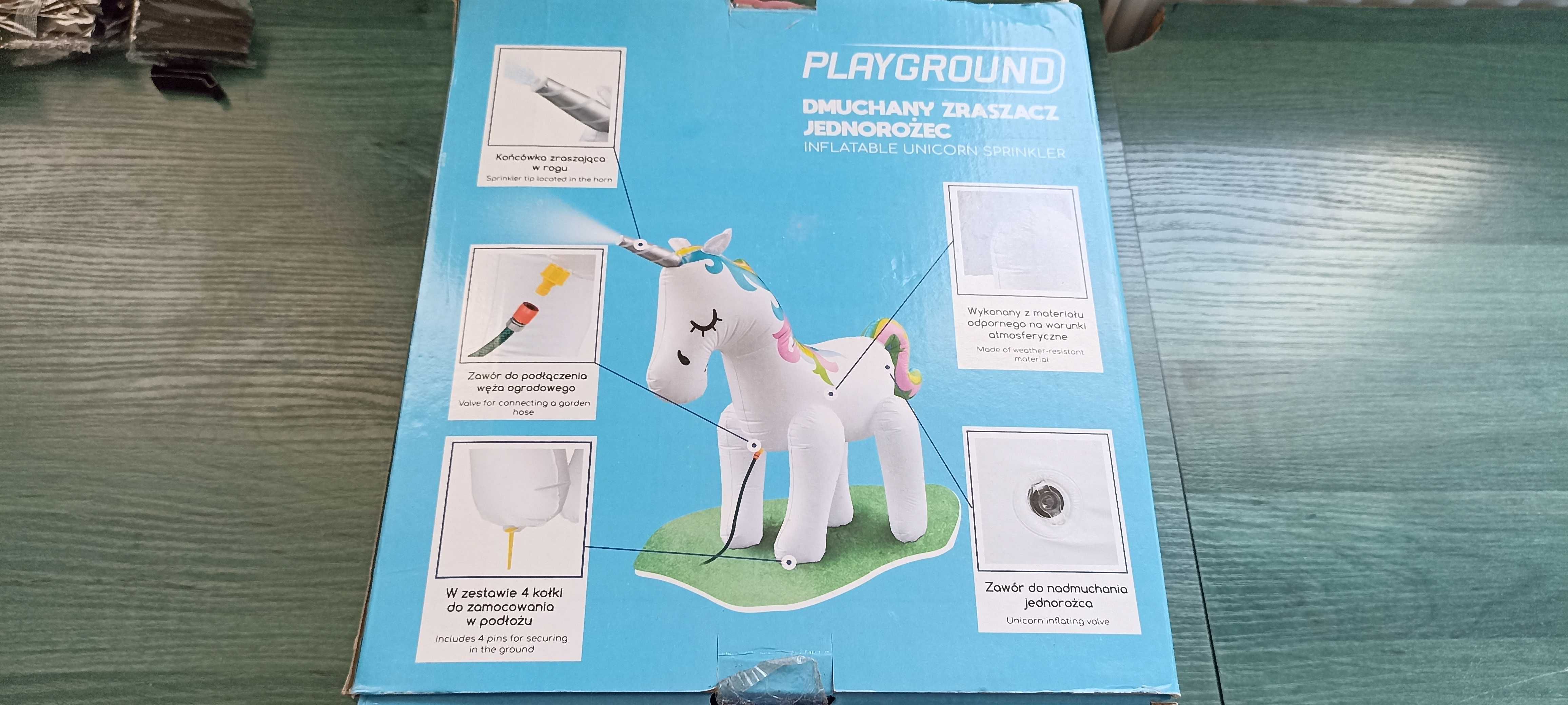Dmuchany zraszacz jednorozec playground. Gwarancja