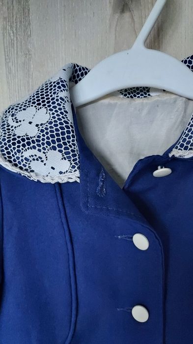 Stary płaszczyk SEARS dziewczęcy oryginalny vintage granatowy