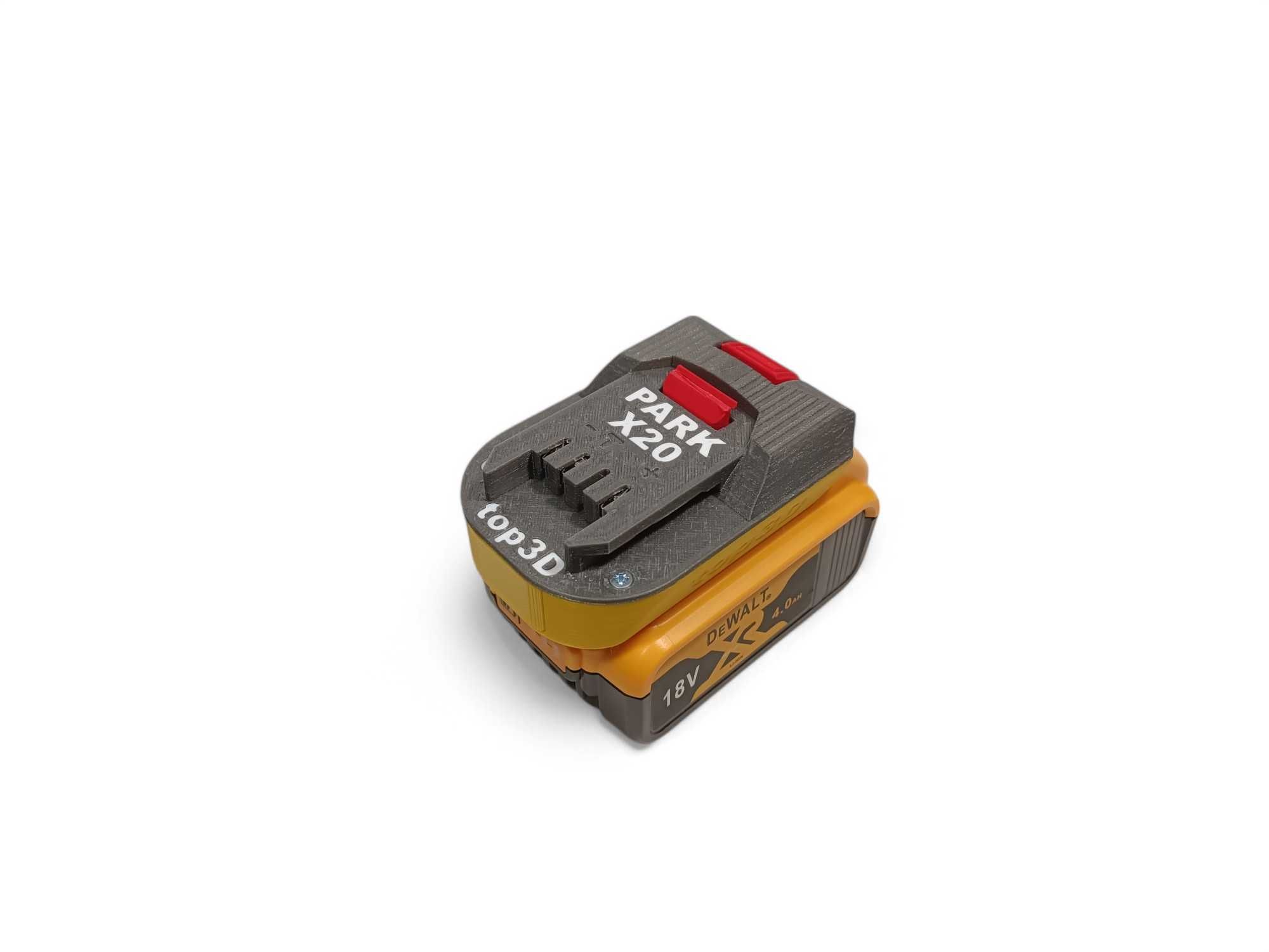 Adapter przejściówka narzędzi Parkside X20 na baterie Dewalt XR18