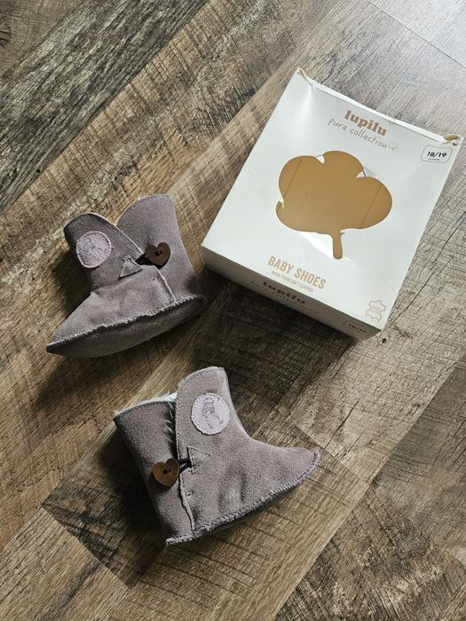 Buty zimowe kozaki niechodki Lupilu 18 19 skórzane