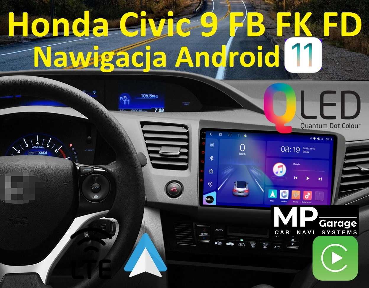 Honda Civic 9 Radio Android Qled CarPlay/AA 4G LTE Montaż