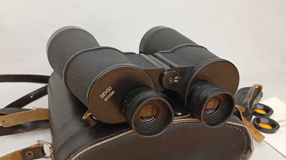 Бинокль Б 10х50 № КС15394 (Армейский) (Сетка) (Широкоугольный)  (СССР)