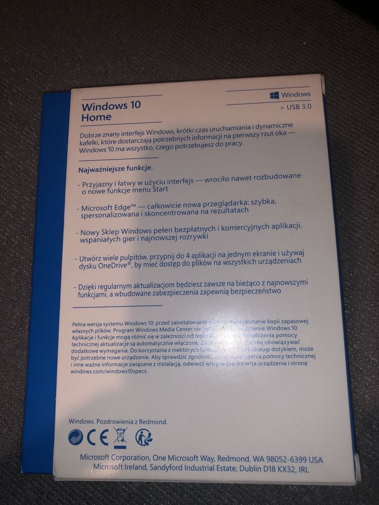 Windows 10 Home PL BOX USB