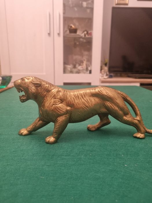 Figurka tygrysa odlew/mosiądz