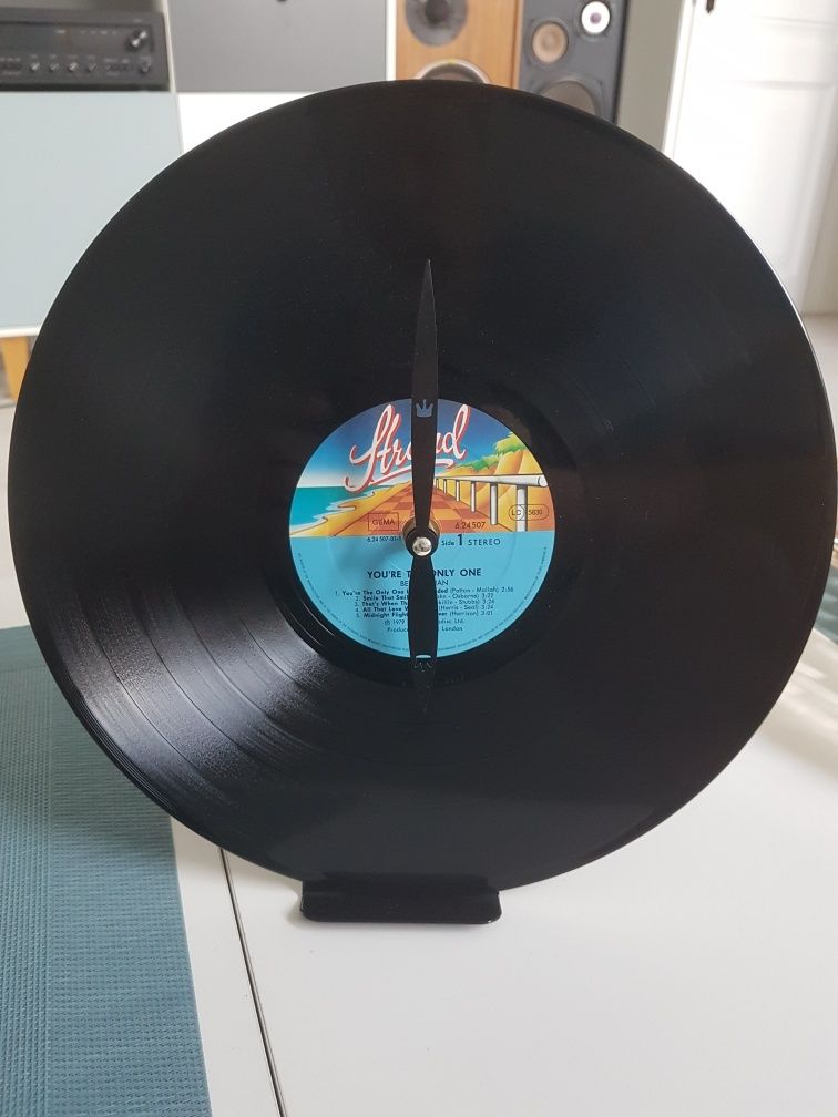 Zegar czarna  płyta vinylowa