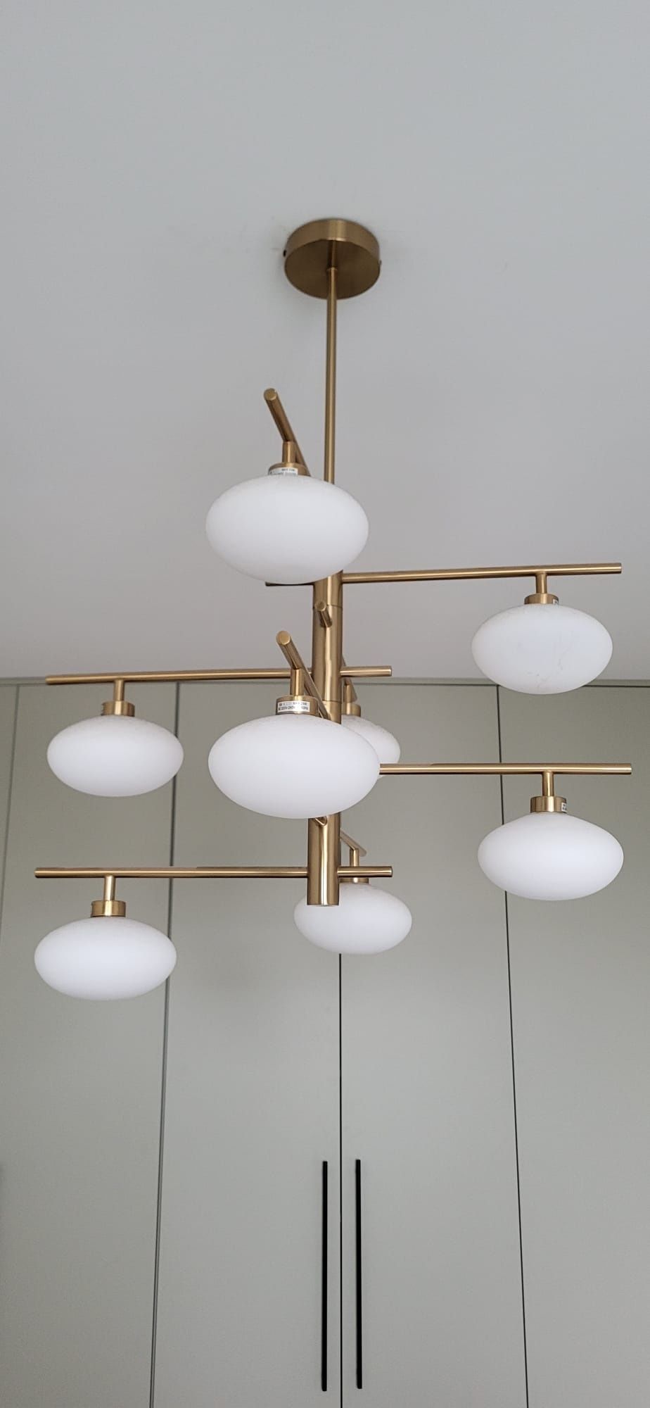 Lampa wisząca złota 8 kul