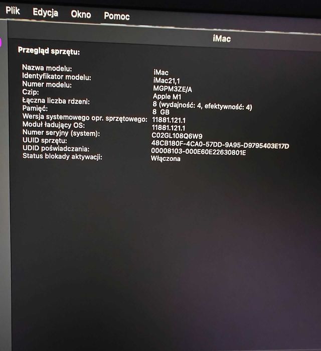 Apple iMac 24" Retina 4.5K (model MGPM3ZE/A) w kolorze różowym