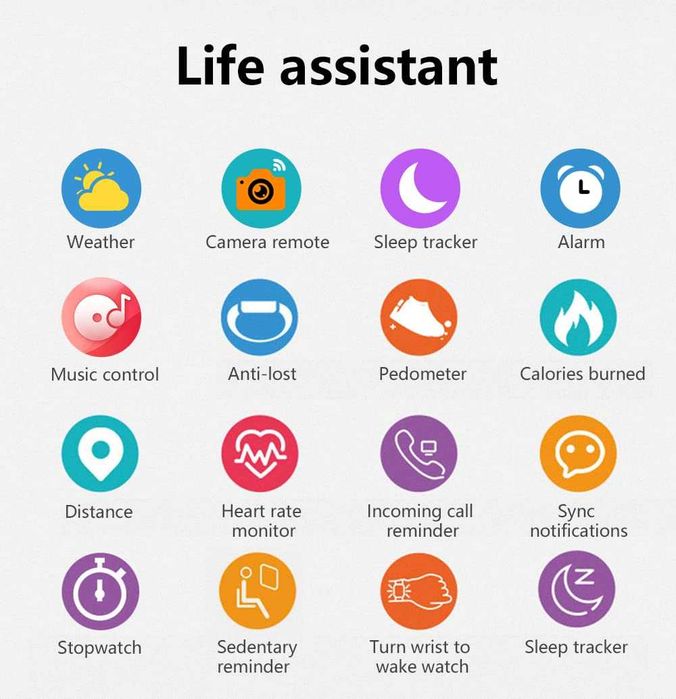 Foxne point SMARTWATCH ekran 1.69'’ tętno SpO2 zegarek budzik czarny