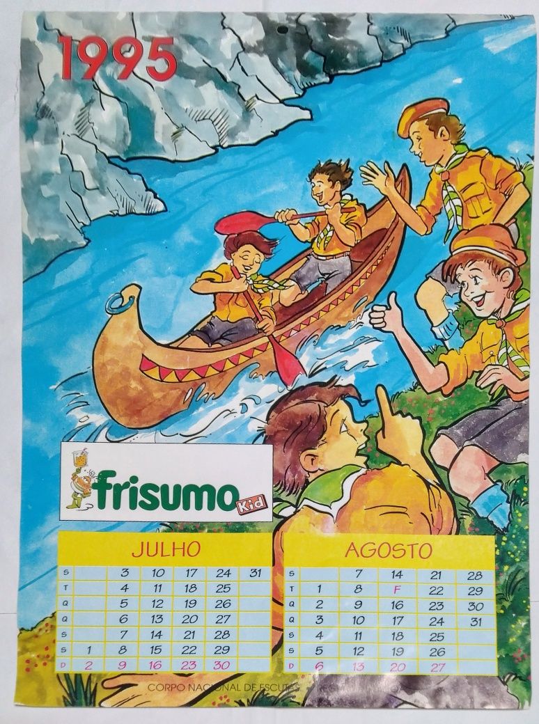 Calendário FRISUMO Kids, ano 1995, A4