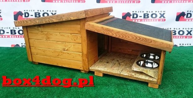 Buda Dla Psa z Przedsionkiem XXL miski w środku