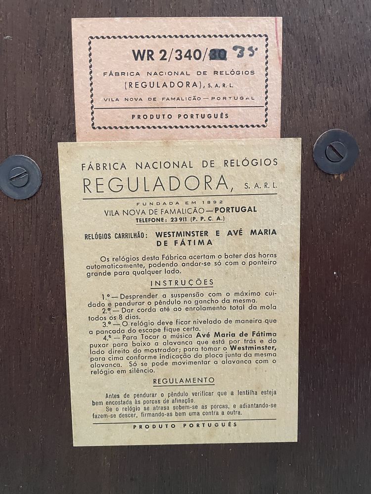 Relogio antigo made in Portugal “ REGULADORA”