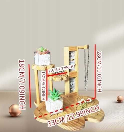 Drewniany organizer na biżuterię w kształcie kota – handmade