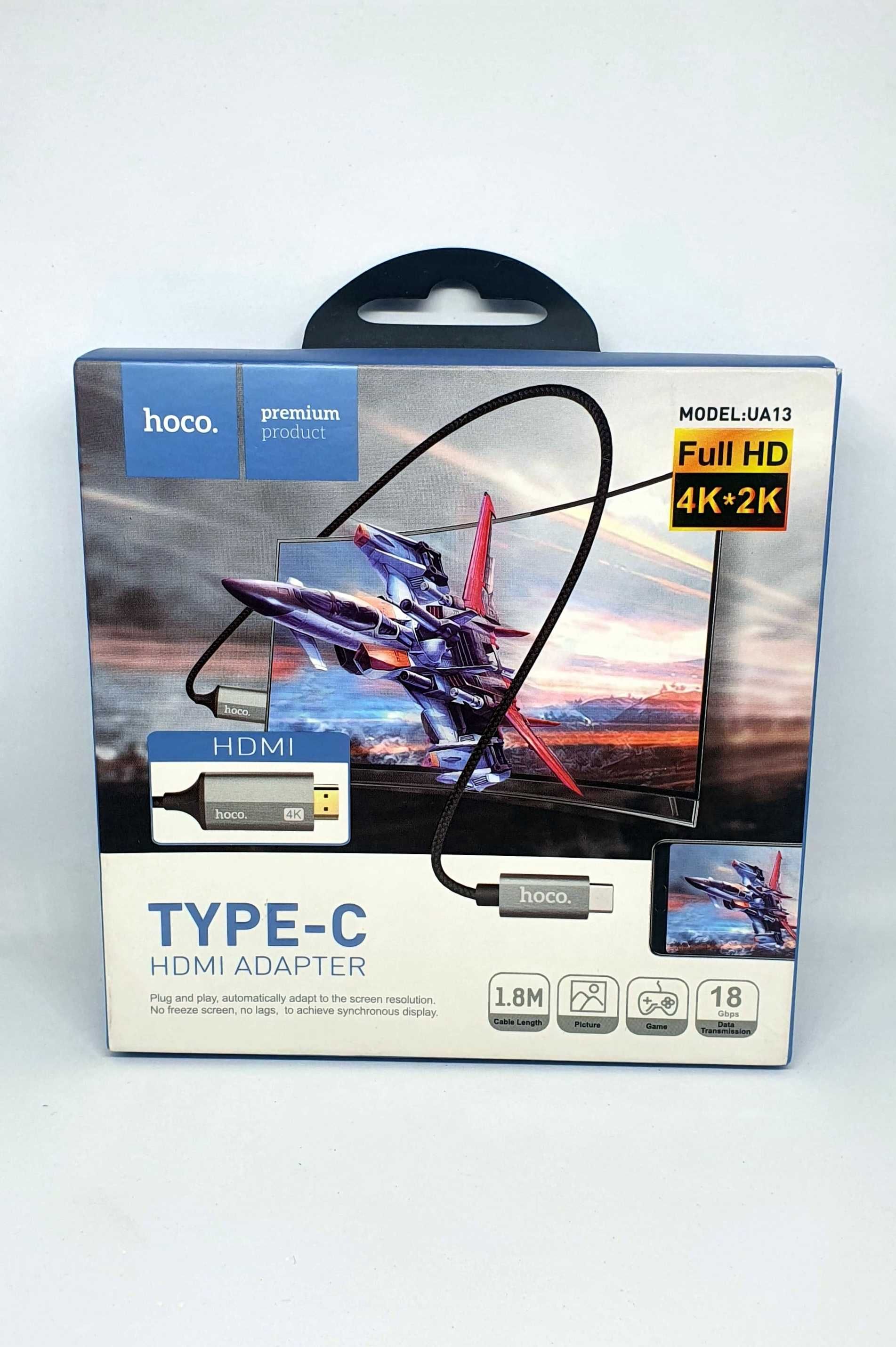 Hoco UA13 kabel HDMI USB-C 4K do Telefonu Tabletu