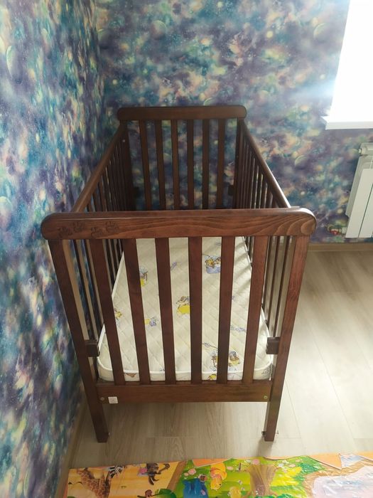 Дитяче ліжко Veres з натурального дерева. Колір горіх