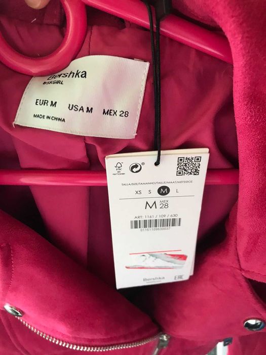 Куртка косуха Bershka рожева розмір EUR M