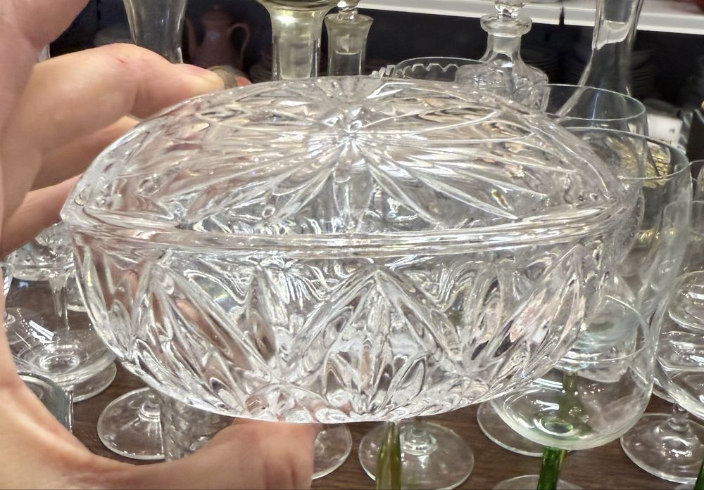 Puzdro Kryształowe jajo jajko dekoracja szklana szlifowane 1862