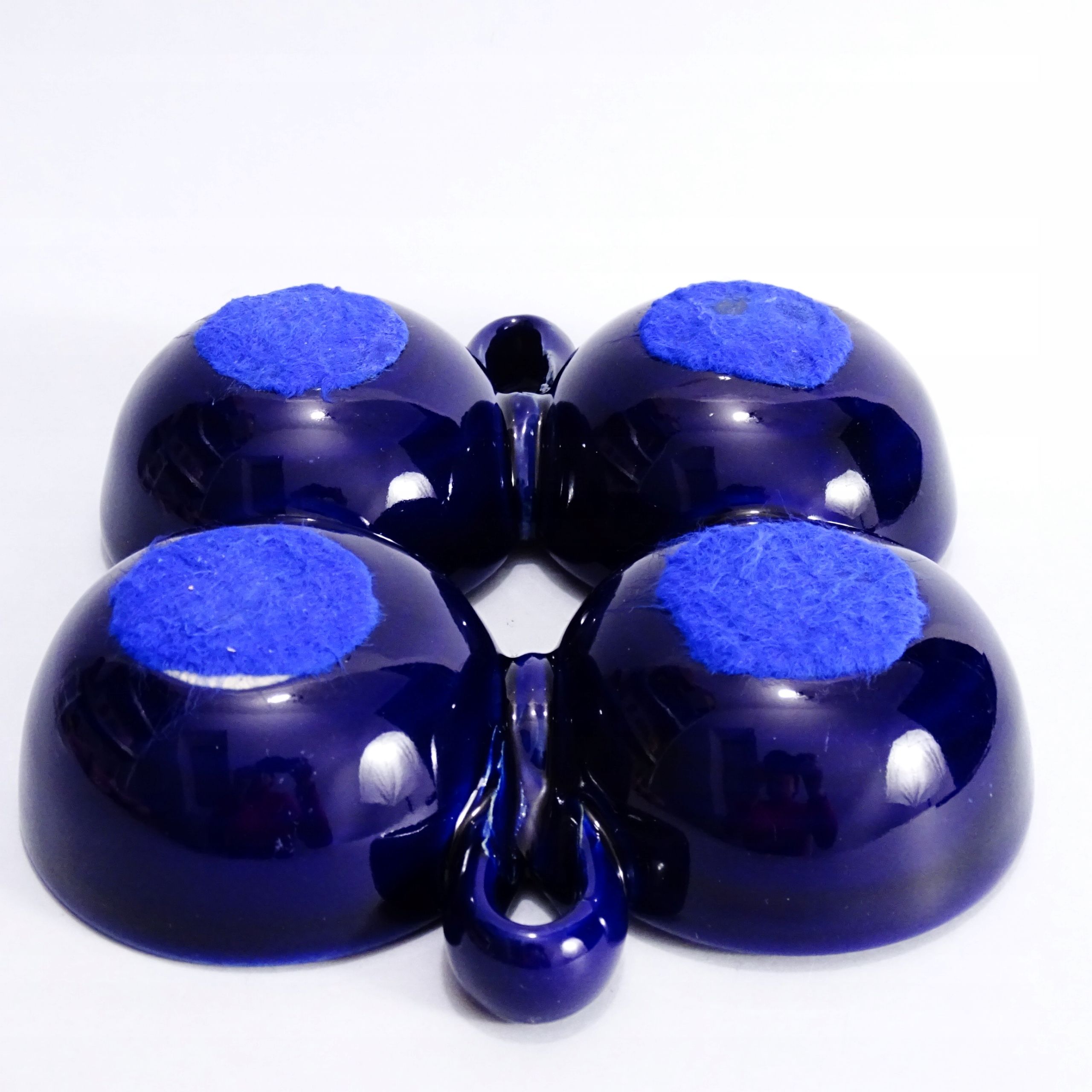 poczwórne kobaltowe ceramiczne naczynie paterka