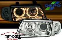 Reflektory Lampy przód przednie AUDI A4 B5 -98 ANGEL EYES chrom DC